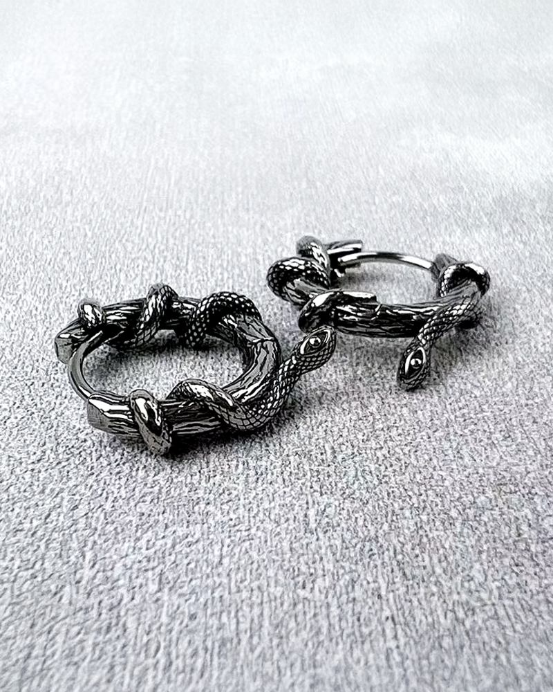 Snake Hoop Earrings