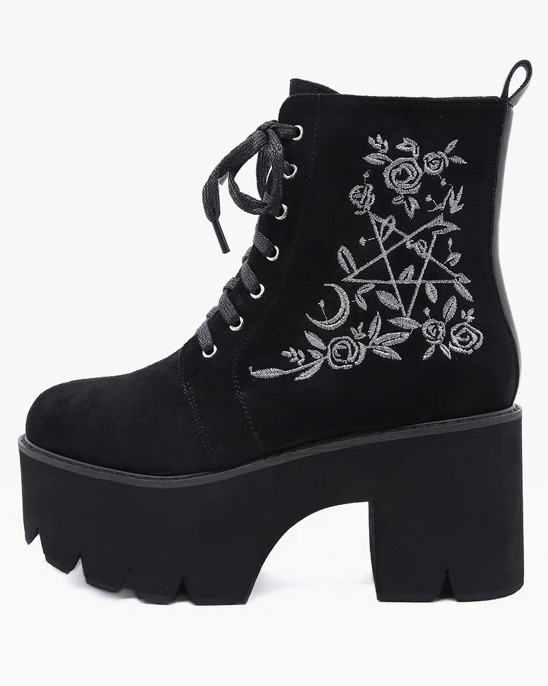 Black Suede Platform Boots