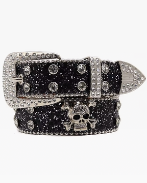 Rhinestone Skull Belt