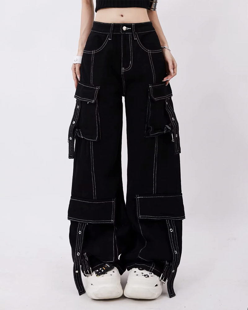 Black Pants With White Stitching