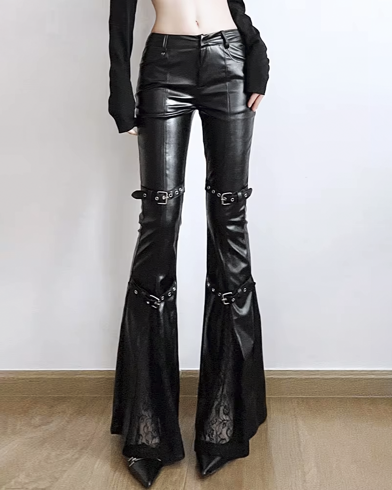 Faux Leather Flare Pants