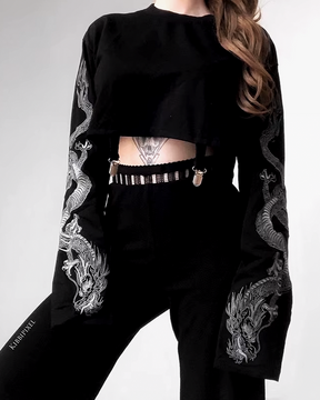 Dragon Crop Top Long Sleeve