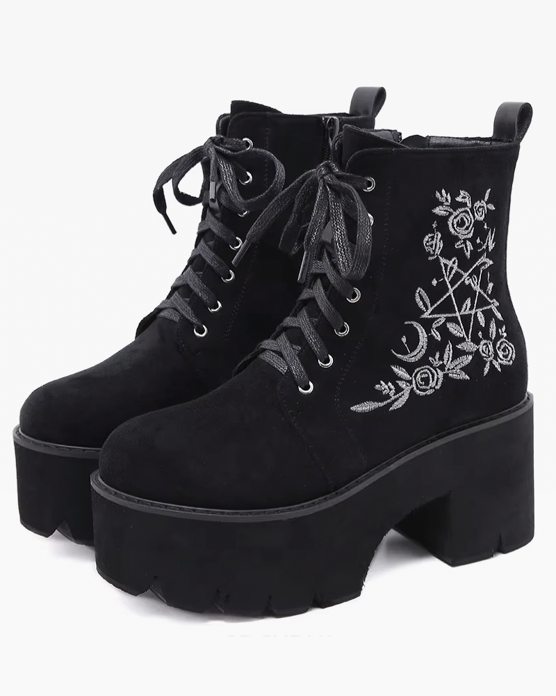 Black Suede Platform Boots