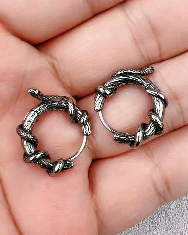 Snake Hoop Earrings