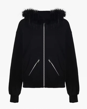 Black Jacket With Fur Hood