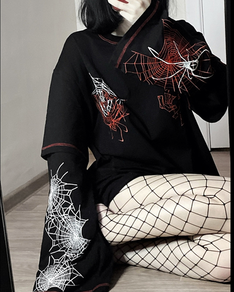 Spider Web Long Sleeve Shirt