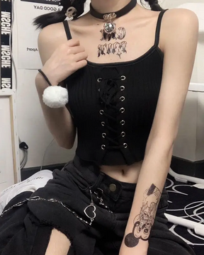 Black Goth Crop Top