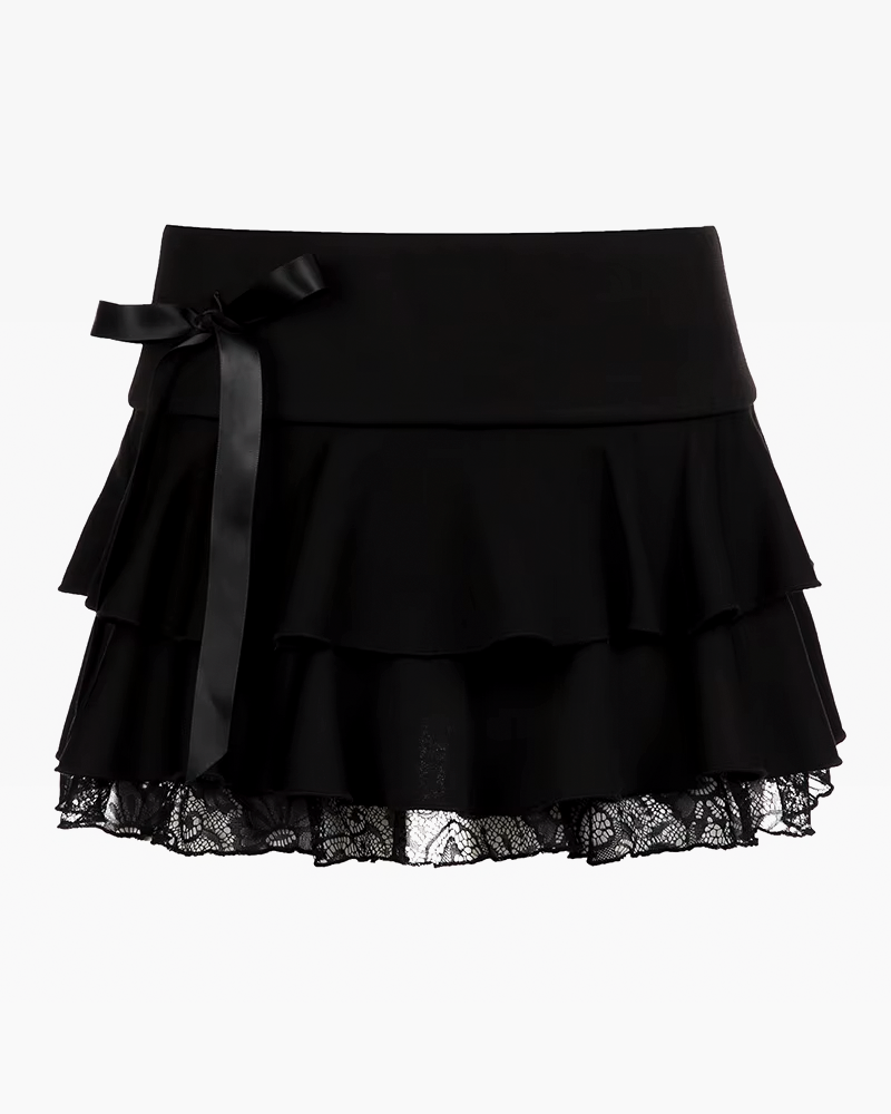 Black Lace Mini Skirt