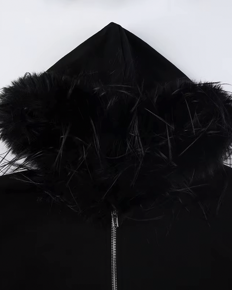 Black Jacket With Fur Hood