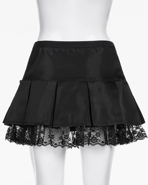 Black Mini Pleated Skirt