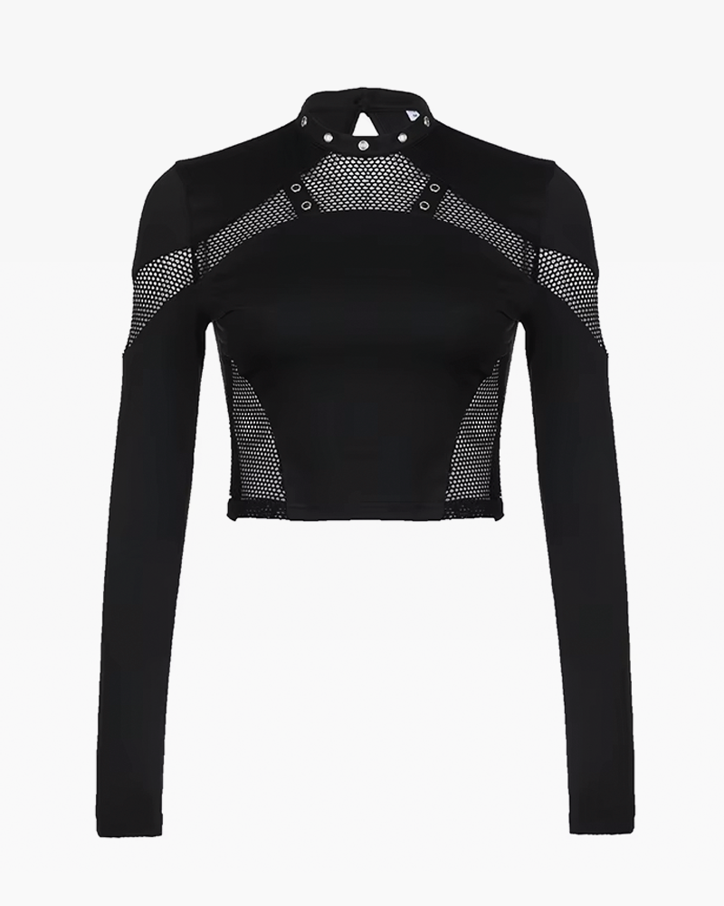 Goth Long Sleeve Crop Top