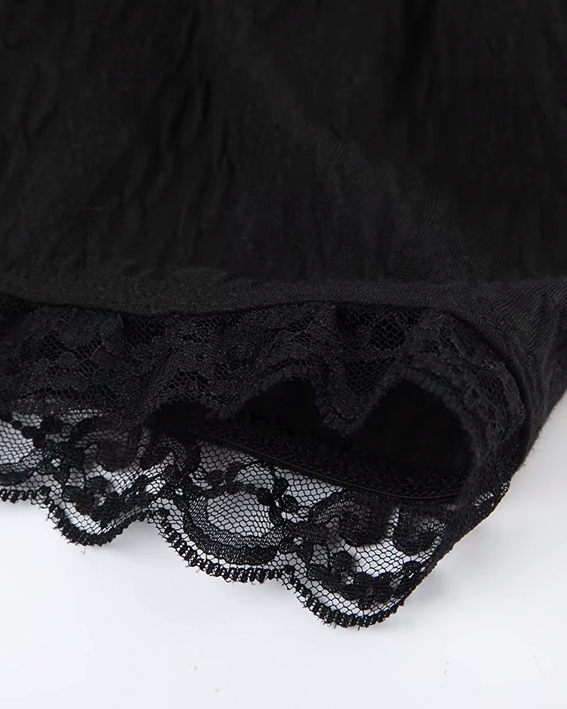 Black Mini Lace Skirt