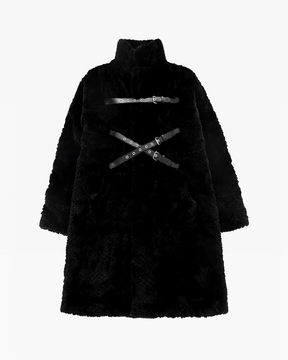 Womens Long Black Faux Fur Coat