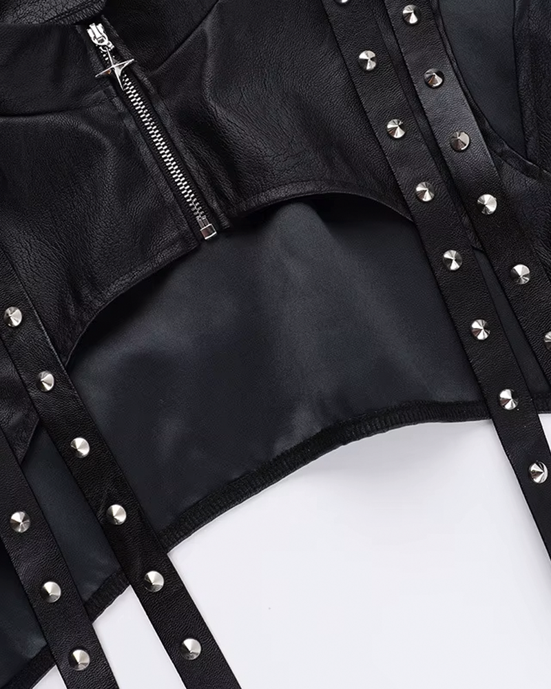 Black Leather Bolero Jacket