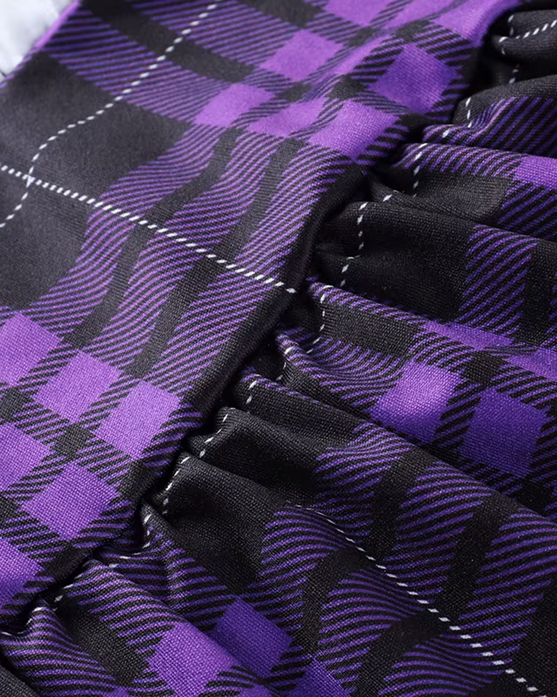 Purple Plaid Mini Skirt